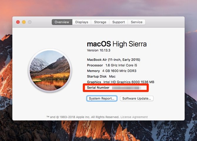 mac serial number